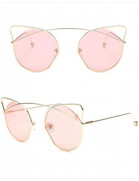 Sport Vintage Classic Retro Cat Sunglasses for Women PC Resin UV 400 Protection Sunglasses - Pink - CG18SAS090A $25.37