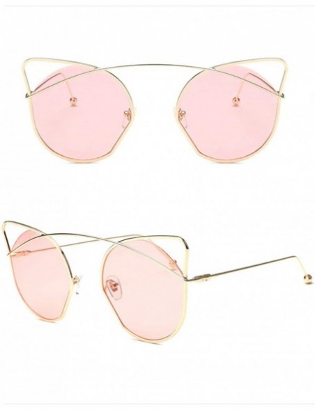 Sport Vintage Classic Retro Cat Sunglasses for Women PC Resin UV 400 Protection Sunglasses - Pink - CG18SAS090A $25.37