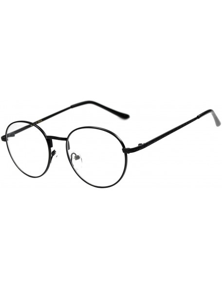 Round Round Circle Frame Clear Lens Glasses - 070_black - C6188YZUSXR $8.08