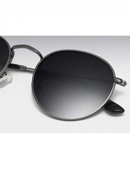 Round Retro Round Sunglasses Men Polarized UV400 Sun Glasses Male Driving Metal - Gold With Green - CO18R3IQ3S9 $9.45