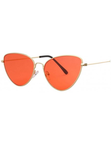 Oversized Pink erfly Sunglasses Women Vintage Fashion Rose Gold Mirror Sun Glasses Unique Female - Gold Red - CS197Y66N8Q $16.99