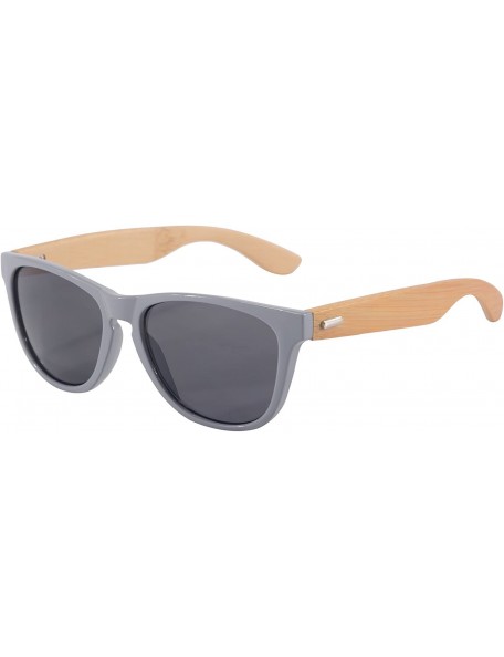 Wayfarer Women's Polarized Wooden Sunglasses UV400 Colorful Flash Mirror Lens-Z6100 - Grey-zebra - CL12IUHITUJ $15.59