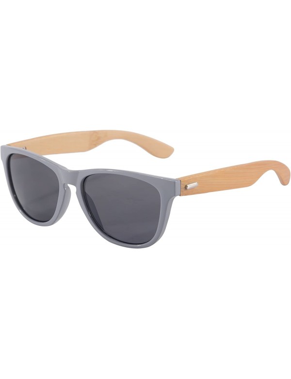 Wayfarer Women's Polarized Wooden Sunglasses UV400 Colorful Flash Mirror Lens-Z6100 - Grey-zebra - CL12IUHITUJ $15.59