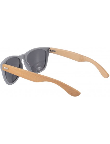 Wayfarer Women's Polarized Wooden Sunglasses UV400 Colorful Flash Mirror Lens-Z6100 - Grey-zebra - CL12IUHITUJ $15.59