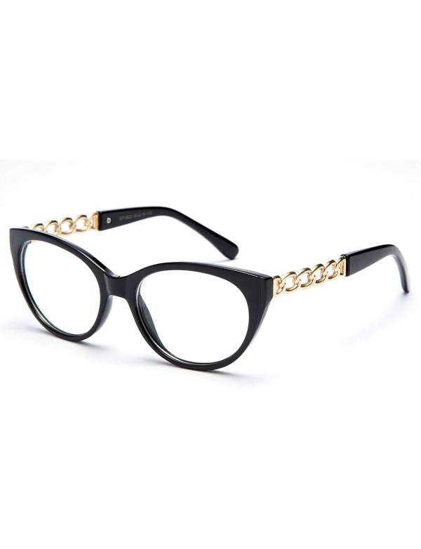 Square Women's Durable Slim Thick Cat Eye Style Reading Glasses - Black - CW11PTMUVUP $9.30