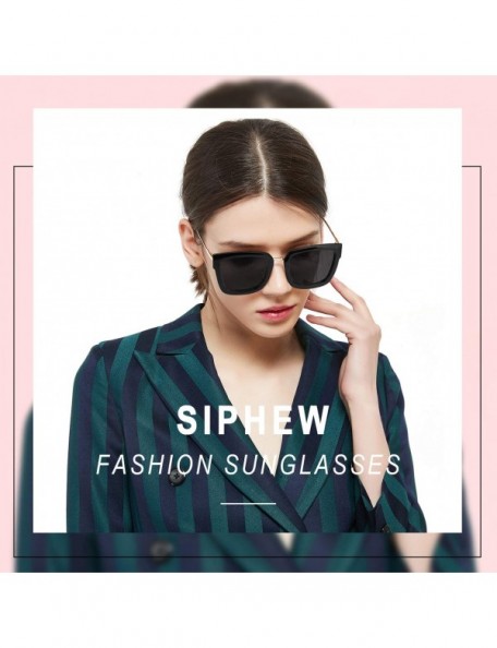 Oversized Oversized Sunglasses for Women-Polarized Mirrored Lens - Fashion Eyewear 100% UV Protection - CY190EAH7LD $23.96