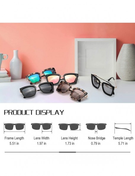 Oversized Oversized Sunglasses for Women-Polarized Mirrored Lens - Fashion Eyewear 100% UV Protection - CY190EAH7LD $23.96