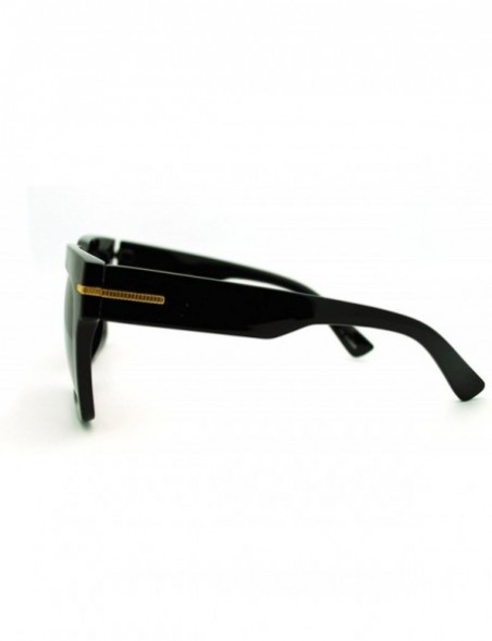 Oversized Oversized Square Sunglasses Super Retro Fashionable Stylish Shades - Vintage Black - CV11LSUA82R $11.59