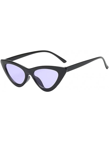 Cat Eye Retro Vintage Narrow Cat Eye Sunglasses for Women Clout Goggles Plastic Frame - Multicolor6 - CE18NGLG6YS $8.51