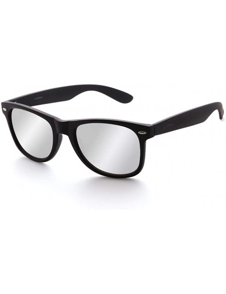 Square Vintage Sunglasses Mirrored Protection Lightweight - Silver Mirrored - CQ123L8KKZT $8.55