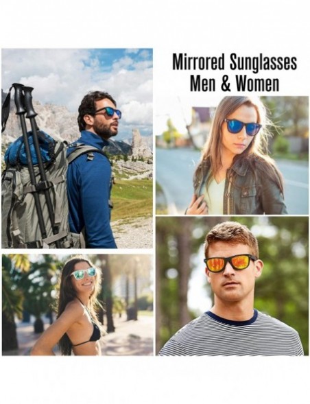 Square Vintage Sunglasses Mirrored Protection Lightweight - Silver Mirrored - CQ123L8KKZT $8.55