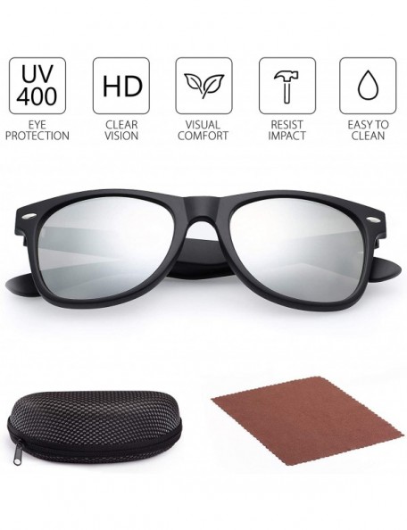 Square Vintage Sunglasses Mirrored Protection Lightweight - Silver Mirrored - CQ123L8KKZT $8.55