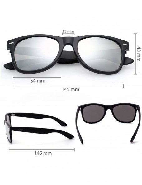 Square Vintage Sunglasses Mirrored Protection Lightweight - Silver Mirrored - CQ123L8KKZT $8.55