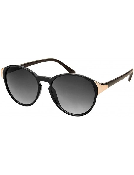 Oversized Urban Fashion Thin And Sleek Horn Tip Keyhole Frame Sunglasses - Black - CJ18YXAS3QT $8.85