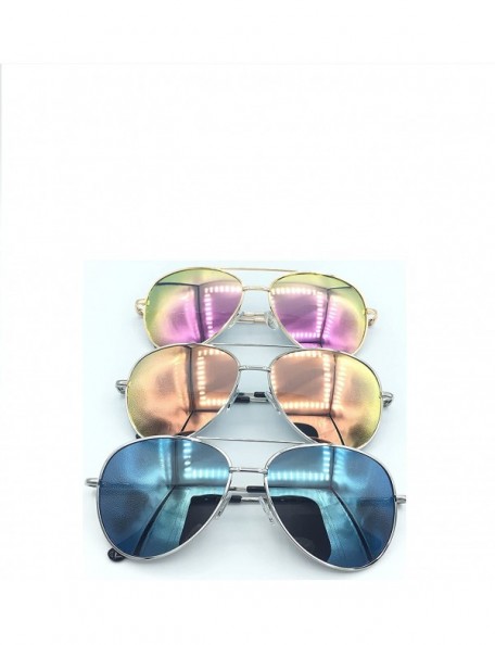 Aviator Bifocal Reading Sunglasses for Men or Women 100% UVA & UVB Mirrored Lens - Blue - CI18DM8478Z $25.52