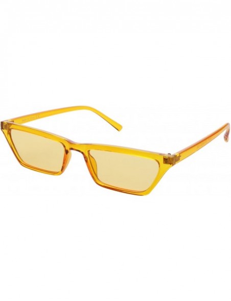 Cat Eye Small Rectangle Cat Eye Sunglasses for Women Fashion Designer Glasses - Yellow - CP18CUUN0ID $9.55