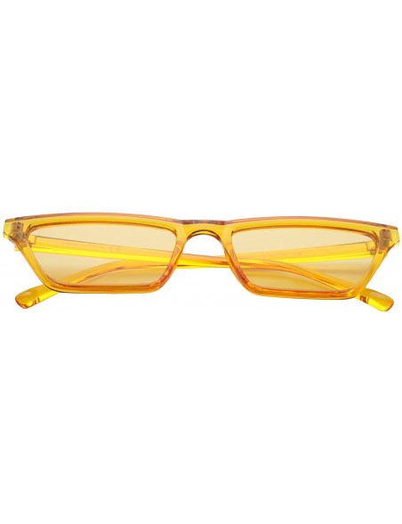 Cat Eye Small Rectangle Cat Eye Sunglasses for Women Fashion Designer Glasses - Yellow - CP18CUUN0ID $9.55