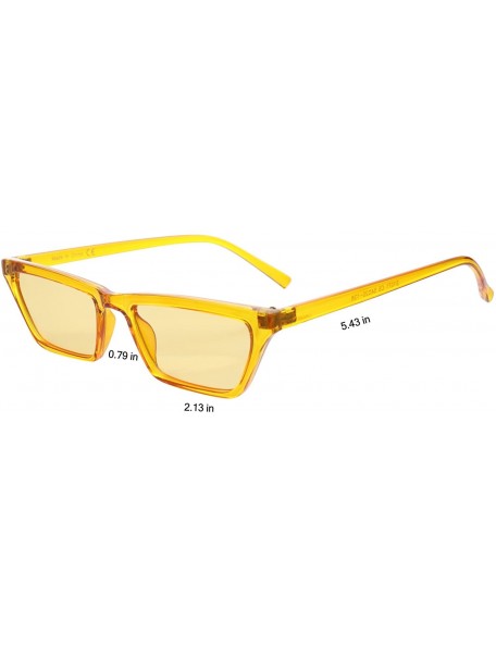 Cat Eye Small Rectangle Cat Eye Sunglasses for Women Fashion Designer Glasses - Yellow - CP18CUUN0ID $9.55