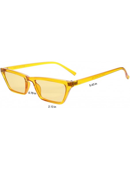 Cat Eye Small Rectangle Cat Eye Sunglasses for Women Fashion Designer Glasses - Yellow - CP18CUUN0ID $9.55
