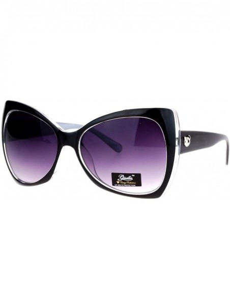 Oversized Unique Oversized Cat Eye Hybrid Butterfly Sunglasses - Black - CS119MR32QX $16.00