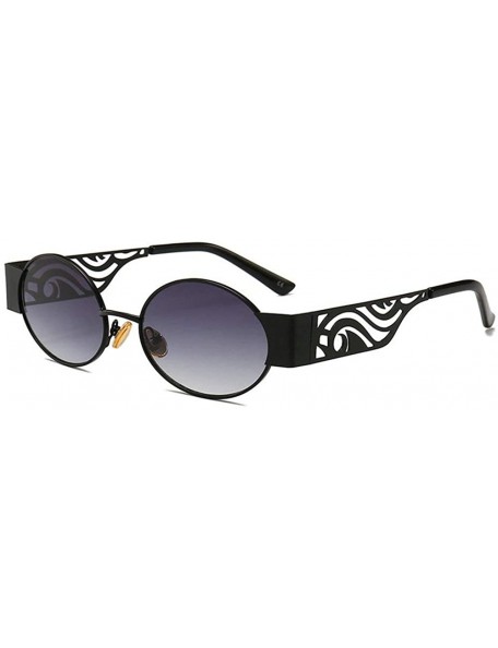 Round Faashions Vintage Small Oval Punk Sunglasses Unisex Chic Sexy Luxury Brand Designer Eyewear UV400 - CT18LMMQ04Z $13.33