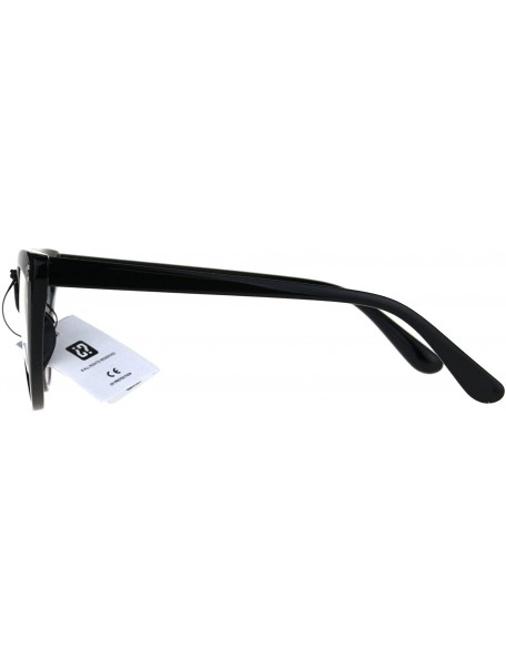 Cat Eye Womens Designer Goth Cat Eye Clear Lens Eye Glasses - Black - CJ188LKQWTS $8.92