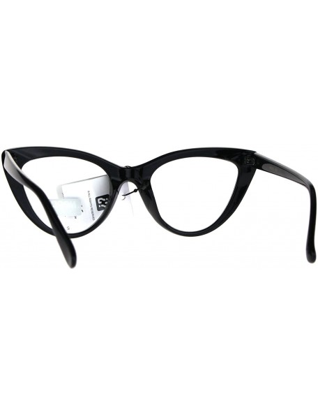 Cat Eye Womens Designer Goth Cat Eye Clear Lens Eye Glasses - Black - CJ188LKQWTS $8.92