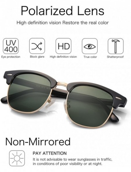 Oversized Mens Semi Rimless Sunglasses Polarized Womens UV 400 Protection with Case - C6196M24HZ6 $9.09