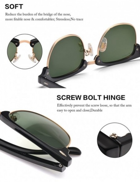 Oversized Mens Semi Rimless Sunglasses Polarized Womens UV 400 Protection with Case - C6196M24HZ6 $9.09