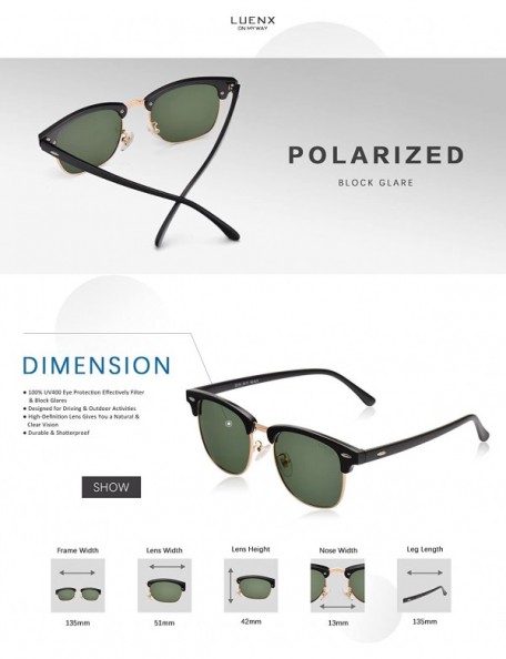 Oversized Mens Semi Rimless Sunglasses Polarized Womens UV 400 Protection with Case - C6196M24HZ6 $9.09