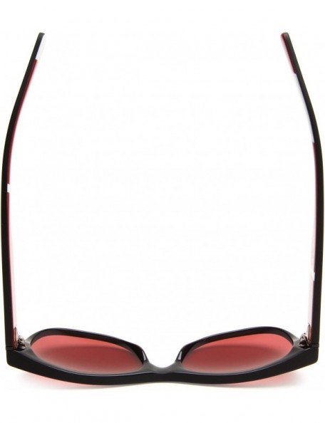 Sport Optic Borough Wayfarer Sunglasses - Matte Black Stripes Frame/Burgundy Lens - CC115TZJ2Y3 $47.42