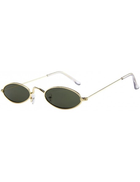 Oval Fashion Classic Mens Womens Retro Small Oval Sunglasses Metal Frame Shades Eyewear (F) - F - CZ194A5YX9W $8.92