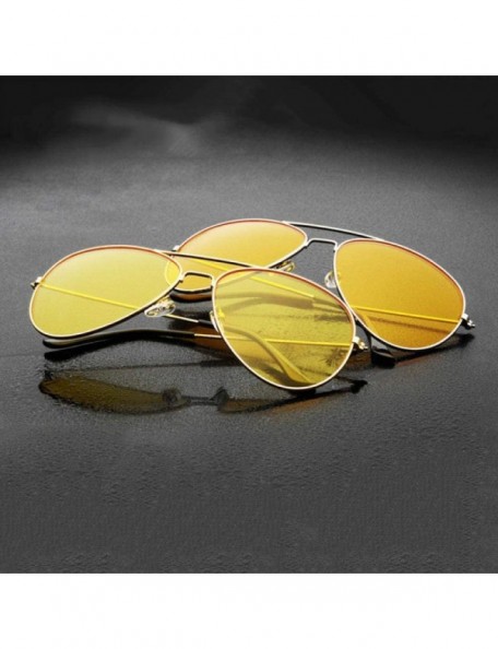 Aviator Men Aviation Sunglasses Women Night Vision Glasses Driving Yellow Blackclearred - Blackyellow - CA18XDW7T0N $11.48