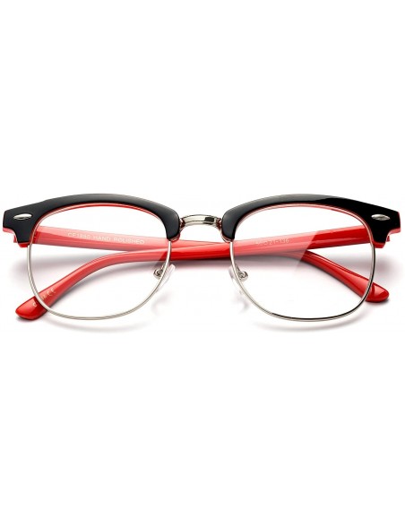 Round Babo" Slim Oval Style Celebrity Fashionista Pattern Temple Reading Glasses Vintage - Black/Red - CD182RY8C2C $9.37