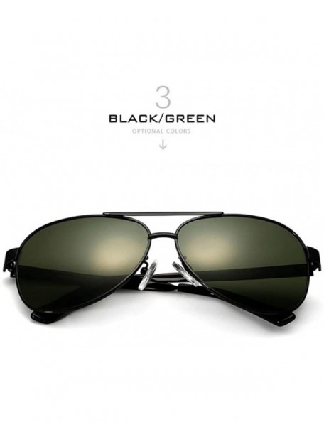 Round Polarized Sunglasses Men Brand Designer Sun Glasses UV 400 Lens - Black - CV18RQE2NCZ $33.29