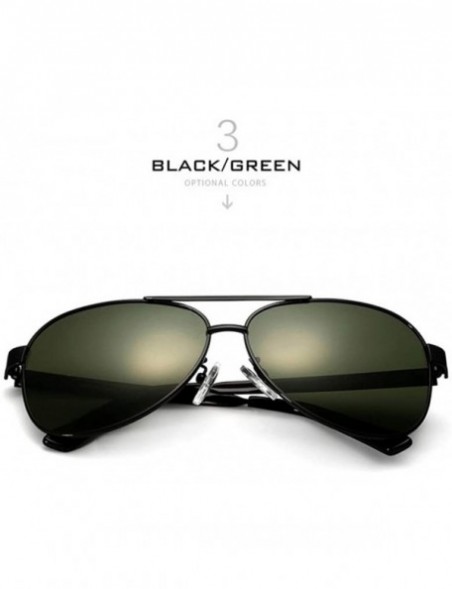 Round Polarized Sunglasses Men Brand Designer Sun Glasses UV 400 Lens - Black - CV18RQE2NCZ $33.29
