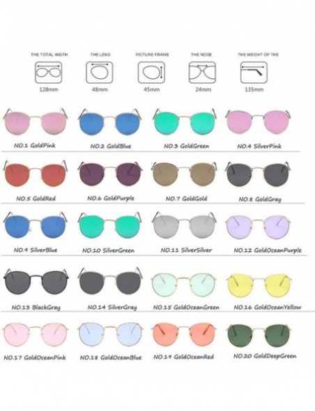 Oval Round Retro Sunglasses Women Luxury Brand Glasses Women/Men Small Mirror Oculos De Sol Gafas UV400 - C7197A39TRY $21.30