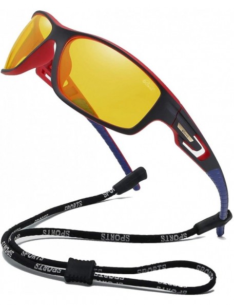 Aviator Polarized Sports Sunglasses Unisex TR90 Frame for Cycling Running Driving Fishing Golf Baseball Glasses - CS18LZU3NUE...