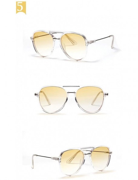 Aviator Gradient Sunglasses Designer Fashion Eyewear - Black - C918AC5SO43 $10.99