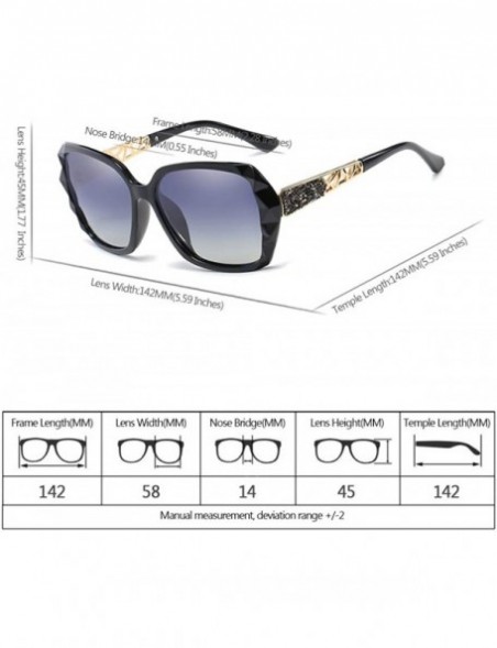 Goggle Womens Classic Oversized Polarised Sunglasses Fashion Retro Glasses - Black-grey - CP18RT37CC6 $8.81