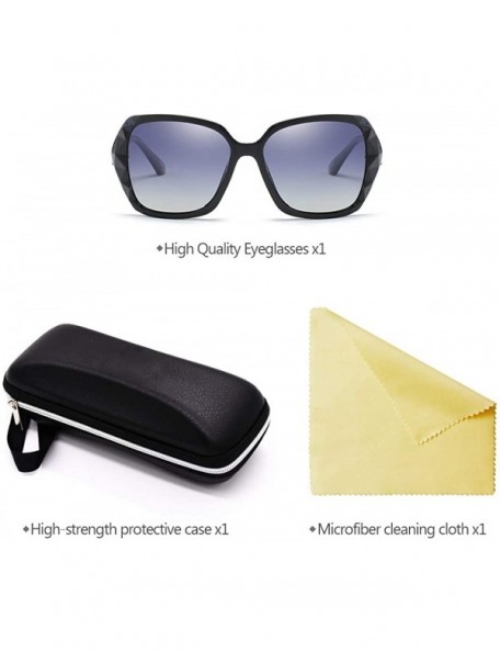 Goggle Womens Classic Oversized Polarised Sunglasses Fashion Retro Glasses - Black-grey - CP18RT37CC6 $8.81