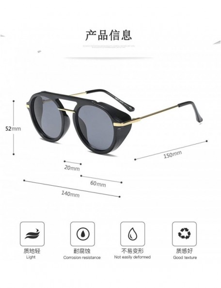 Round Retro punk new metal unisex myopia polarized personality frame trend polarized sunglasses 0.5 to -6.0 - CD18SMX9TCI $23.07