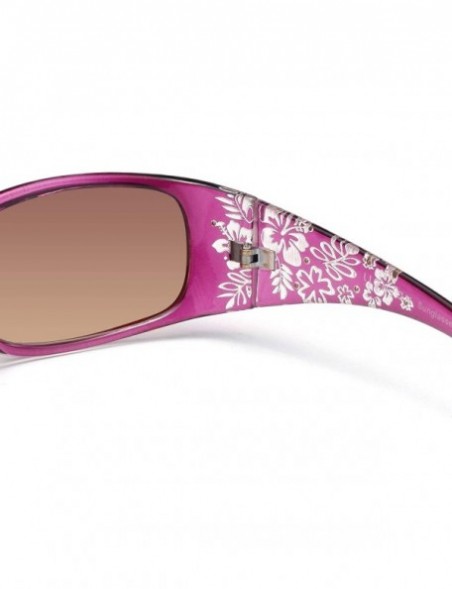 Rectangular design Women Floral Print Flower Sunglasses Lsx311 - Purple - CY11JDZLNDN $19.42