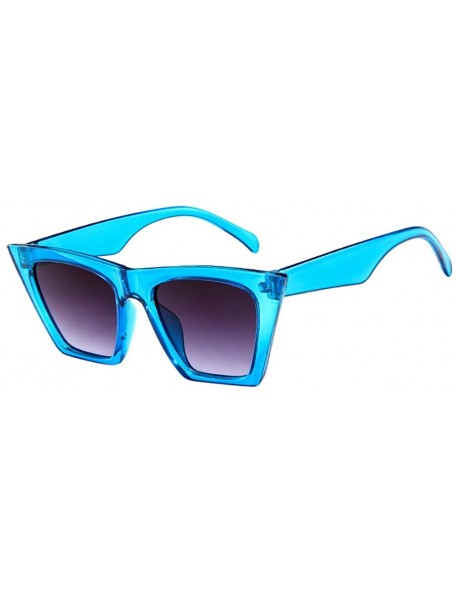 Oversized Fashion Women Ladies Oversized Sunglasses Vintage Retro Cat Eye Sun Glasses - Blue - C2195SQ9YME $6.52