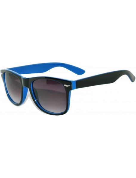 Wayfarer Classic Retro Two - Tone Vintage Smoke Lens Sunglasses UV Protectin - Blue - CF11P8QWKFV $10.74