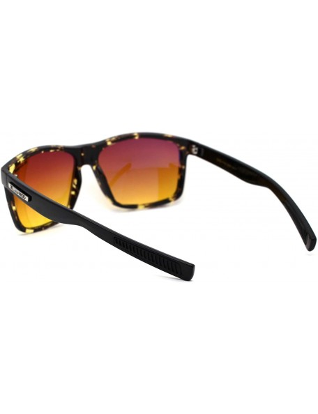 Sport HD+ Amber Lens Rectangle Horn Rim Sport Sunglasses - Tortoise Black - CL195ZXAZ5W $12.71