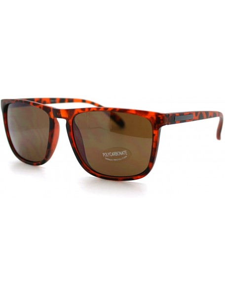 Square Classic Unisex Sunglasses Square Rectangular Thin Plastic Frame - Tortoise - CJ121X1R9HD $11.05