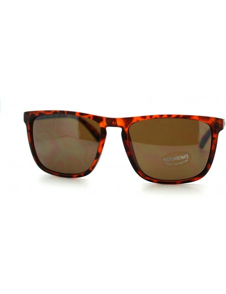 Square Classic Unisex Sunglasses Square Rectangular Thin Plastic Frame - Tortoise - CJ121X1R9HD $11.05