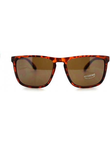 Square Classic Unisex Sunglasses Square Rectangular Thin Plastic Frame - Tortoise - CJ121X1R9HD $11.05