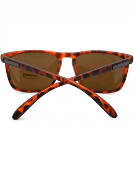 Square Classic Unisex Sunglasses Square Rectangular Thin Plastic Frame - Tortoise - CJ121X1R9HD $11.05